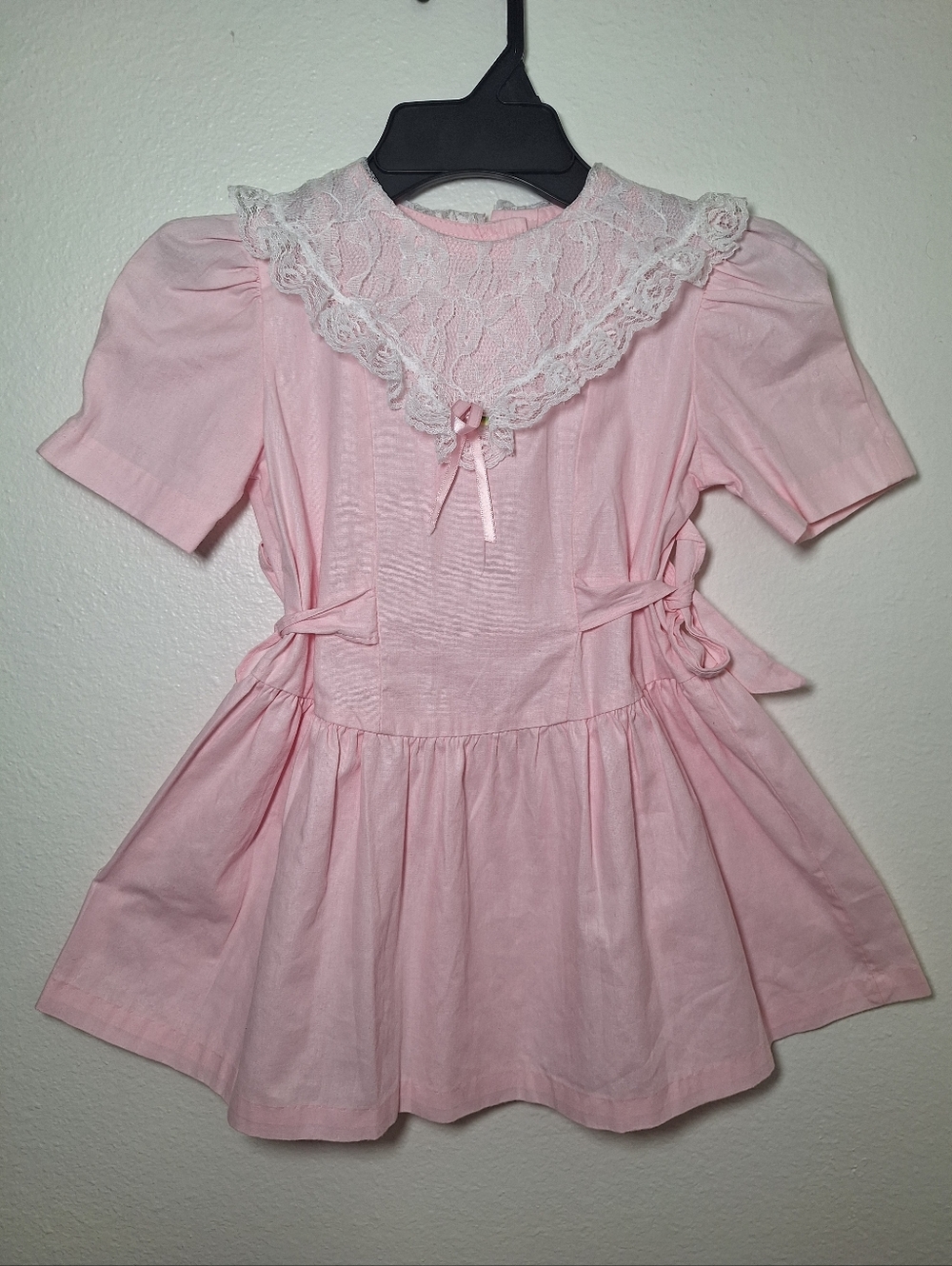 Pink Dress with Lace Collar